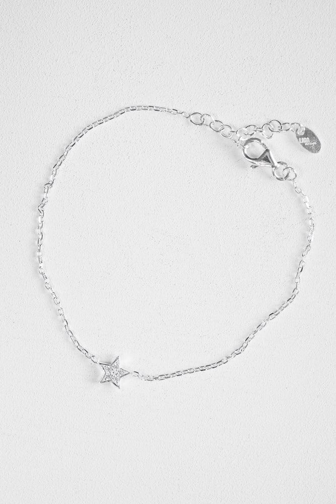 PLUTTEN WHITE STONE STAR BRACELET